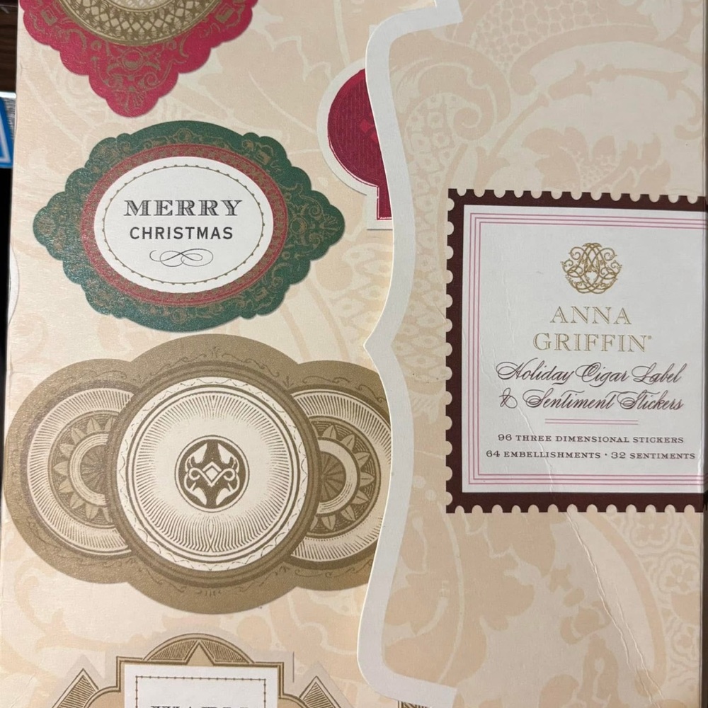 Anna Griffin Holiday Cigar Label Stickers